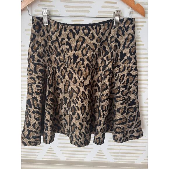 Free People Women’s Size 4 Small Leopard Cheetah Fit n Flare Skirt - Picture 2 of 5